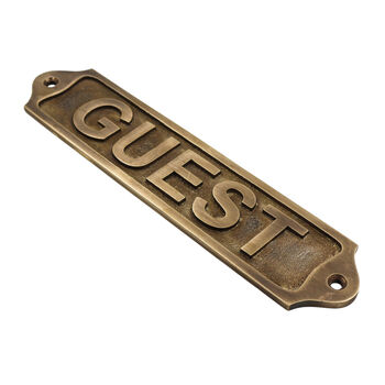Custom Guest Brass Plaque Wall Sign, 3 of 12