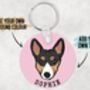 Basenji Portrait Keyring, thumbnail 3 of 6