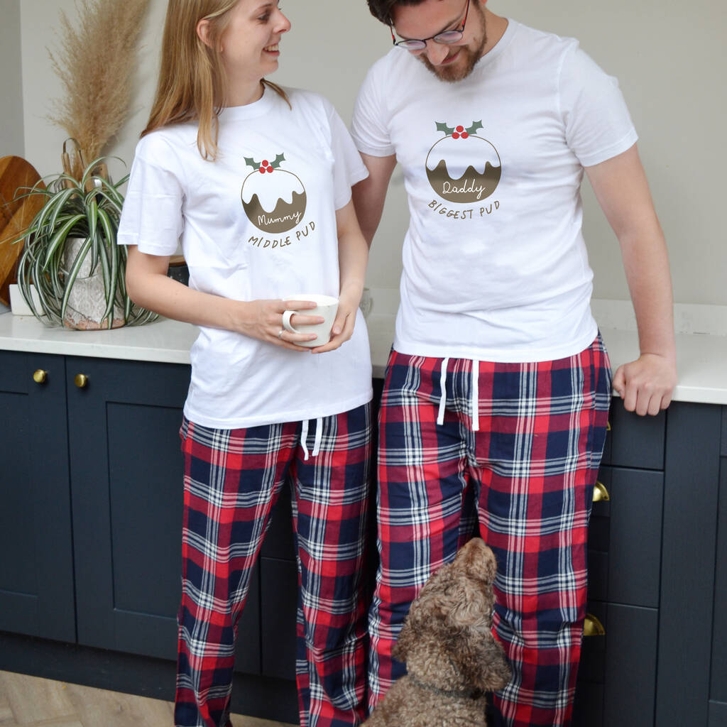 Family Christmas Pudding Personalised Pyjamas, 1 of 2