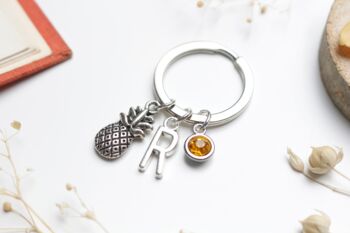 Personalised Pineapple Keyring Friendship Keyring. Fertility Gift, 2 of 8