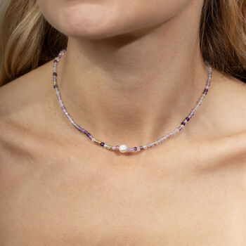 Green And Lilac Pearl Necklace, 2 of 2