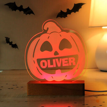 Personalised Pumpkin LED Halloween Light, 8 of 10