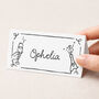 Hand Drawn Whimsical Wedding Place Cards, thumbnail 1 of 5