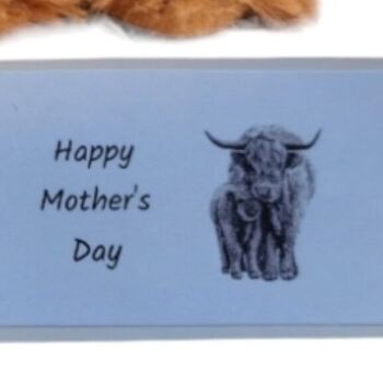 Happy Mothers Day Gift Card Highand Cow 18cm Gift Bag, 4 of 7