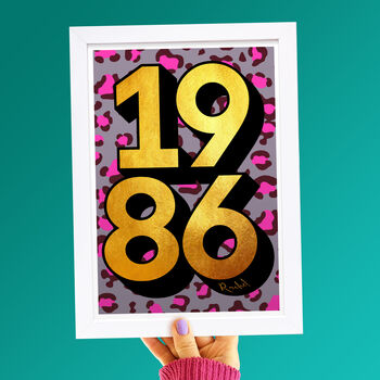 Personalised 40th Birthday 1986 Golden Year Print, 2 of 5