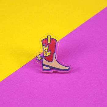 Recycled Acrylic Cowboy Boot Brooch, 2 of 5