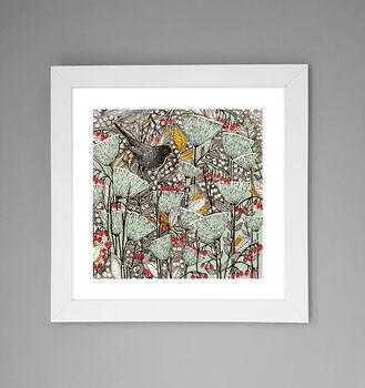 'Snowy Blackbird' Print, 2 of 3