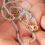 Aquamarine And Turquoise Beaded Antique Short Necklace, thumbnail 4 of 9