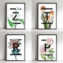 Personalised A To Z Flowers Alphabet Art Print, thumbnail 12 of 12