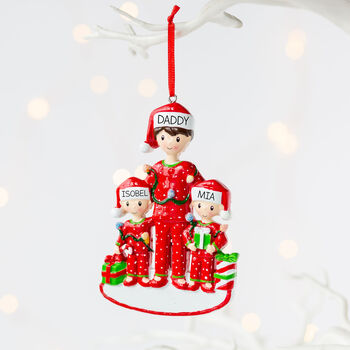 Personalised Single Dad And Children Christmas Decoration, 2 of 6