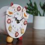 Chicken Hen Cockerel Small Ceramic Mantel Clock. Farmhouse Kitchen, thumbnail 4 of 7