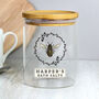 Personalised Bee Glass Jar With Bamboo Lid, thumbnail 4 of 6