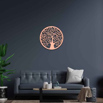 Wooden Mystery Tree Of Life Round Home Room Wall Art, 5 of 10