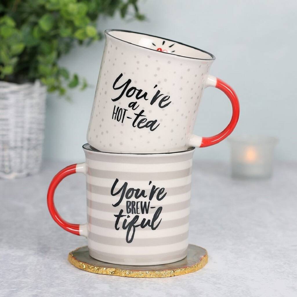 Couples Personalised Valentine Mugs Set By British And Bespoke 9811