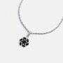Men's Silver Emblem Black Pendant Necklace Chain, thumbnail 3 of 9