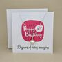 Boxed 30th Birthday Heart Necklace Card, thumbnail 1 of 3