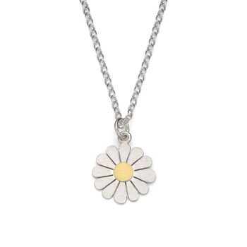 Daisy Pendant In Silver And 18ct Gold, 2 of 5