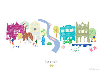 Exeter Skyline Cityscape Art Print, 3 of 3