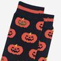 Halloween Pumpkins Novelty Bamboo Socks Men's Black Orange, thumbnail 3 of 3