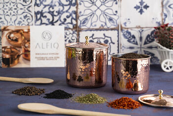 Set Of Four Handmade Copper Storage Canisters – Lidded, Tin Lined Inside, 6 of 7