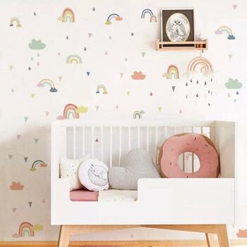 Rainbow Clouds Pastel Kids Wall Stickers Decals, 3 of 4