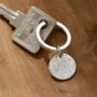 Star Map Memorable Date Sterling Silver Keyring, thumbnail 1 of 10