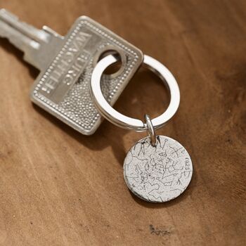 Star Map Memorable Date Sterling Silver Keyring, 2 of 9