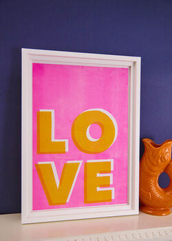 Love Typography Bright Riso Print, 6 of 9