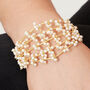 Seed Pearl Gold Plated Silver Wired Cuff Bracelet, thumbnail 1 of 6