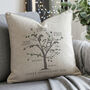 Personalised Silver Anniversary Family Tree Cushion, thumbnail 1 of 6