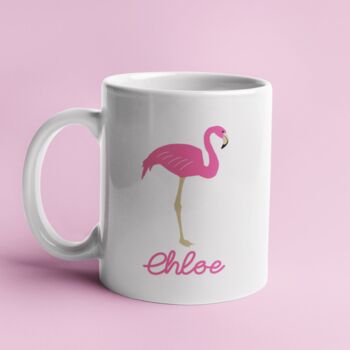 Flamingo Bird Personalised Gift Mug, 2 of 3