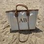 Personalised Cream And Tan Large Chain Initial Tote Bag, thumbnail 4 of 6