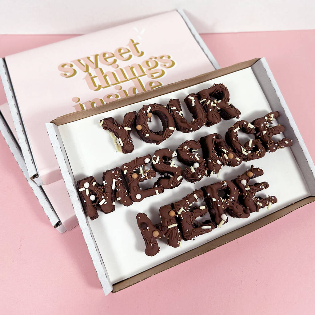 Personalised Brownie Message Box By Ruby The Cake Artist