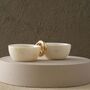 White Marble Mini Bowl Set With Gold Ring, thumbnail 1 of 2