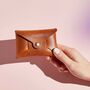 Personalised Tan Brown Leather Card + Coin Purse, thumbnail 1 of 5