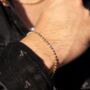 Gold And Silver Moon Cut Bead Chain Bracelet For Men, thumbnail 2 of 10