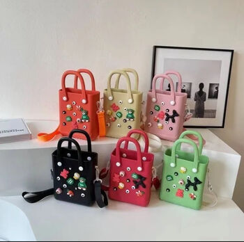 Small Croc Style Bogg Bag, Eight Charms Included, 5 of 8