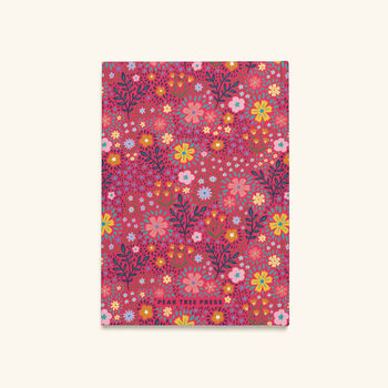 Floral Dark Pink Hardback A5 Notebook, 8 of 11