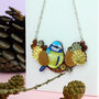Blue Tit And Pine Cone Necklace, thumbnail 2 of 7