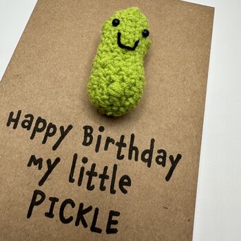 Little Pickle Crochet Birthday Card Handmade, 6 of 8