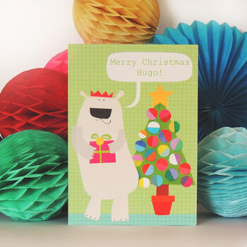 Personalised Christmas Polar Bear Card, 4 of 4