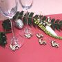 Personalised Five Christmas Reindeer Wine Glass Charms, thumbnail 6 of 6