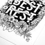 'Do Your Best Forget The Rest' Hand Lettered Print, thumbnail 7 of 8