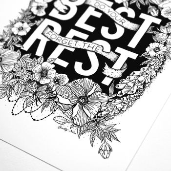 'Do Your Best Forget The Rest' Hand Lettered Print, 7 of 8