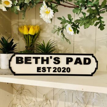 Personalised New Home Wooden Double Road Sign House, 8 of 12