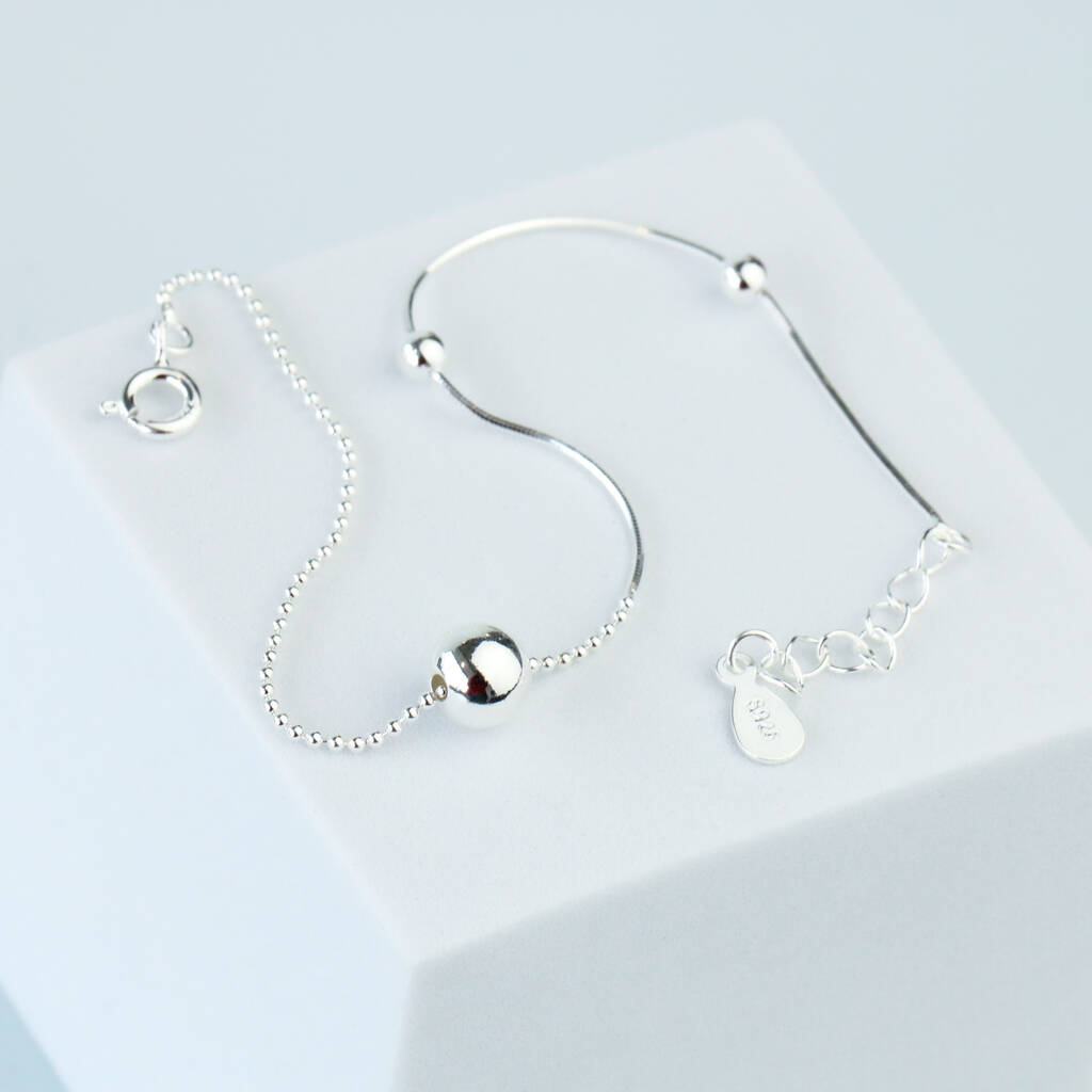 Sterling Silver Ball Detail Bracelet, 1 of 5
