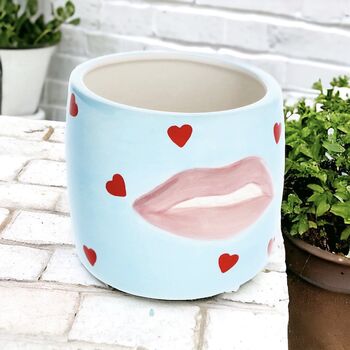 Bright Lush Lips Flower Pot Vase, 6 of 6