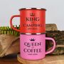 Personalised King And Queen Enamel Camping Mug Set, thumbnail 2 of 4