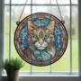 Cat Tabby Stained Glass Effect Suncatcher, thumbnail 5 of 5