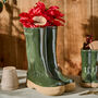 Personalised Large Forest Green Welly Boots Planter, thumbnail 1 of 7
